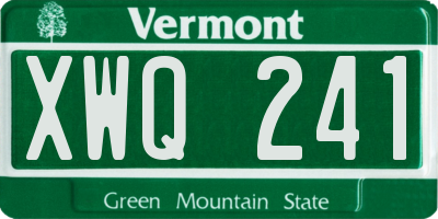 VT license plate XWQ241