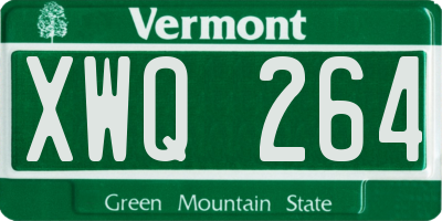 VT license plate XWQ264