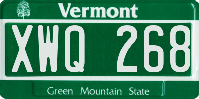 VT license plate XWQ268