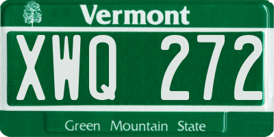 VT license plate XWQ272
