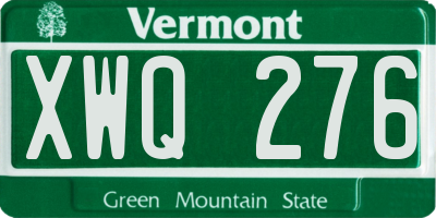 VT license plate XWQ276