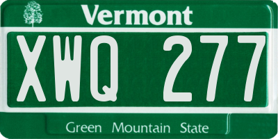 VT license plate XWQ277
