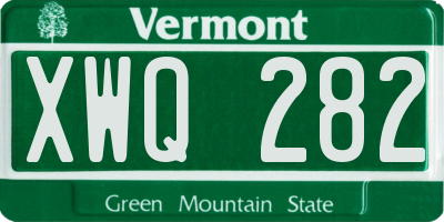VT license plate XWQ282