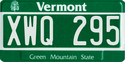VT license plate XWQ295