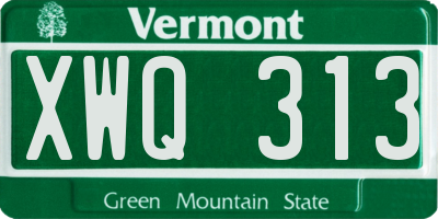 VT license plate XWQ313