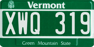 VT license plate XWQ319
