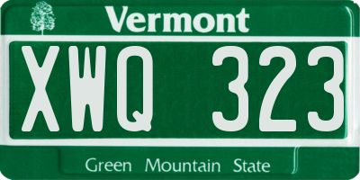 VT license plate XWQ323