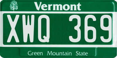 VT license plate XWQ369