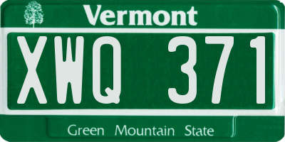 VT license plate XWQ371