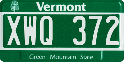 VT license plate XWQ372