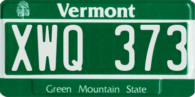 VT license plate XWQ373