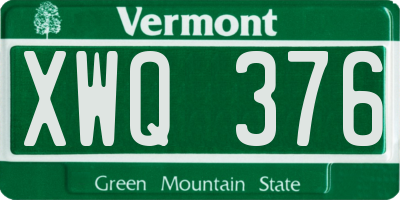 VT license plate XWQ376