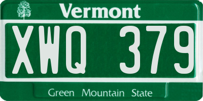 VT license plate XWQ379