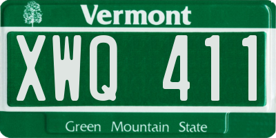 VT license plate XWQ411