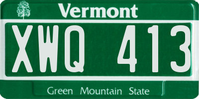 VT license plate XWQ413