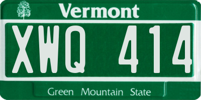 VT license plate XWQ414