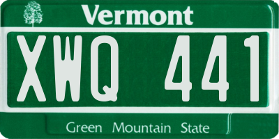 VT license plate XWQ441
