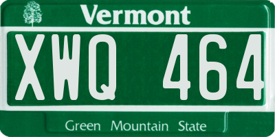VT license plate XWQ464