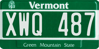 VT license plate XWQ487
