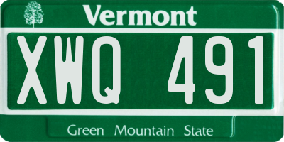 VT license plate XWQ491