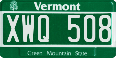 VT license plate XWQ508