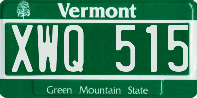 VT license plate XWQ515