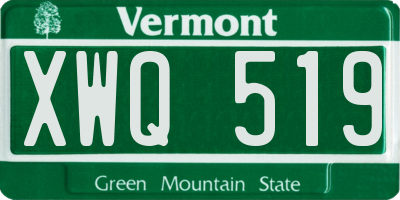 VT license plate XWQ519