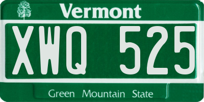 VT license plate XWQ525