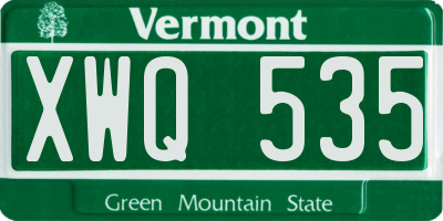 VT license plate XWQ535