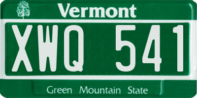 VT license plate XWQ541