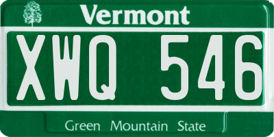 VT license plate XWQ546