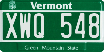 VT license plate XWQ548
