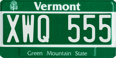 VT license plate XWQ555