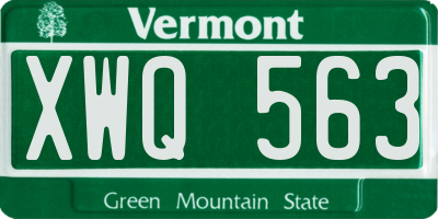 VT license plate XWQ563
