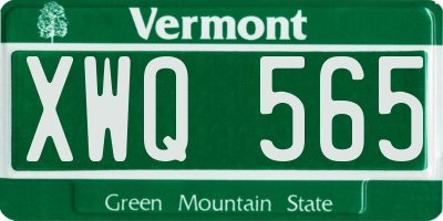 VT license plate XWQ565