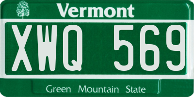 VT license plate XWQ569