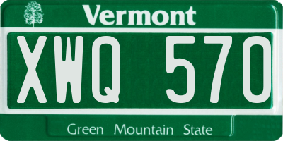 VT license plate XWQ570