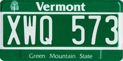 VT license plate XWQ573