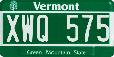 VT license plate XWQ575