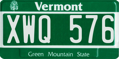 VT license plate XWQ576