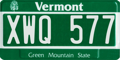 VT license plate XWQ577