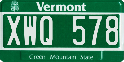 VT license plate XWQ578