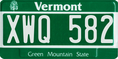 VT license plate XWQ582