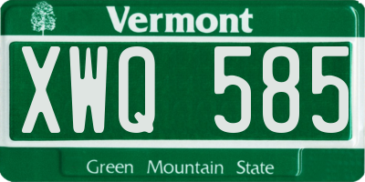 VT license plate XWQ585