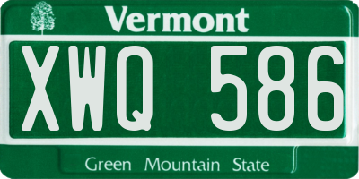 VT license plate XWQ586