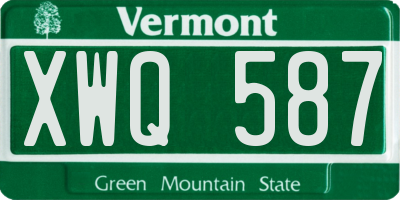 VT license plate XWQ587