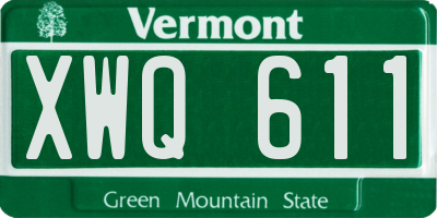 VT license plate XWQ611