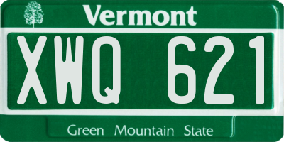 VT license plate XWQ621