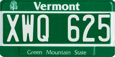 VT license plate XWQ625