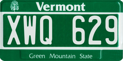 VT license plate XWQ629
